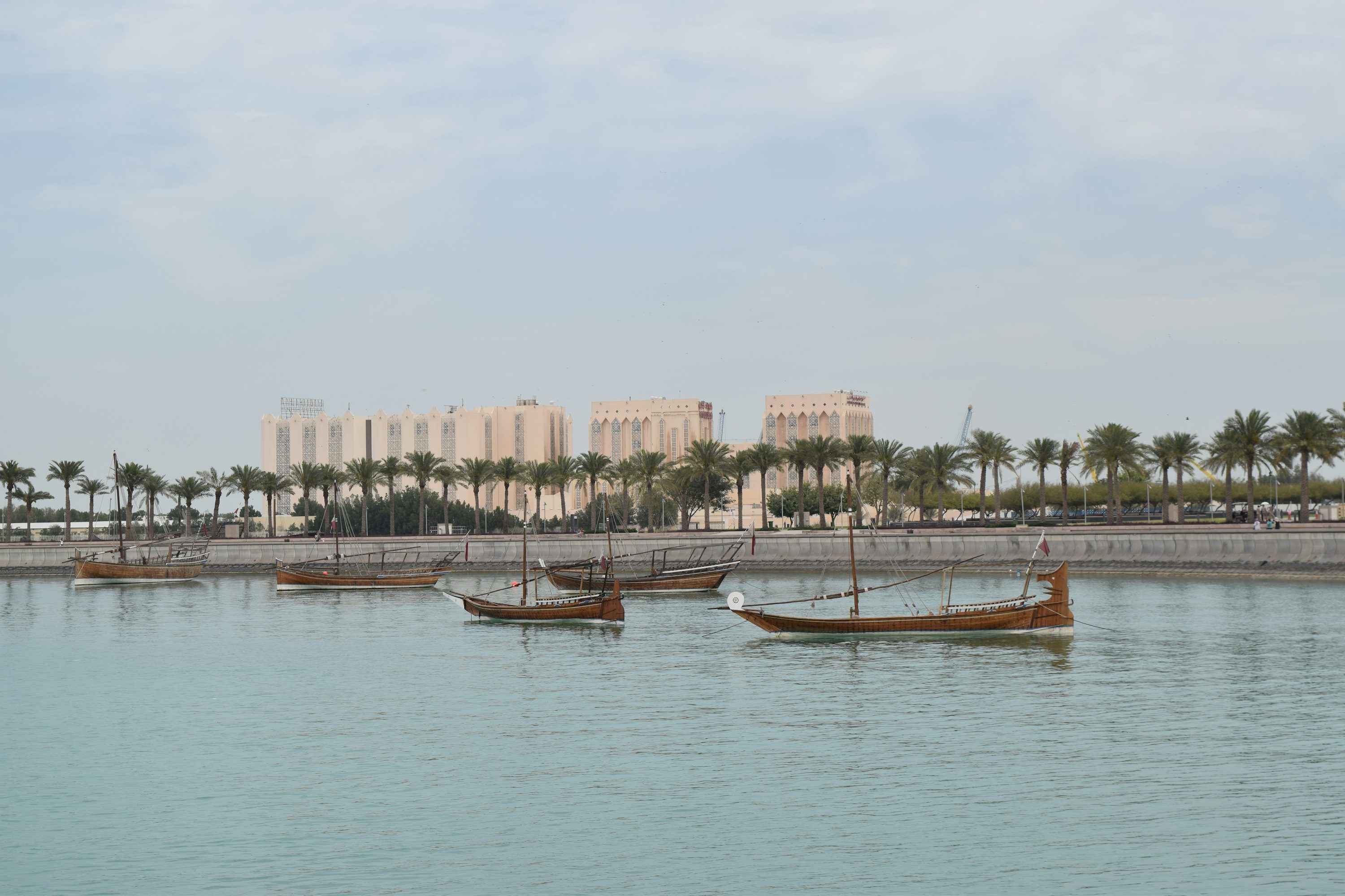Boats floating on water